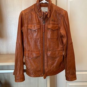 Lucky Brand cognac leather jacket Small